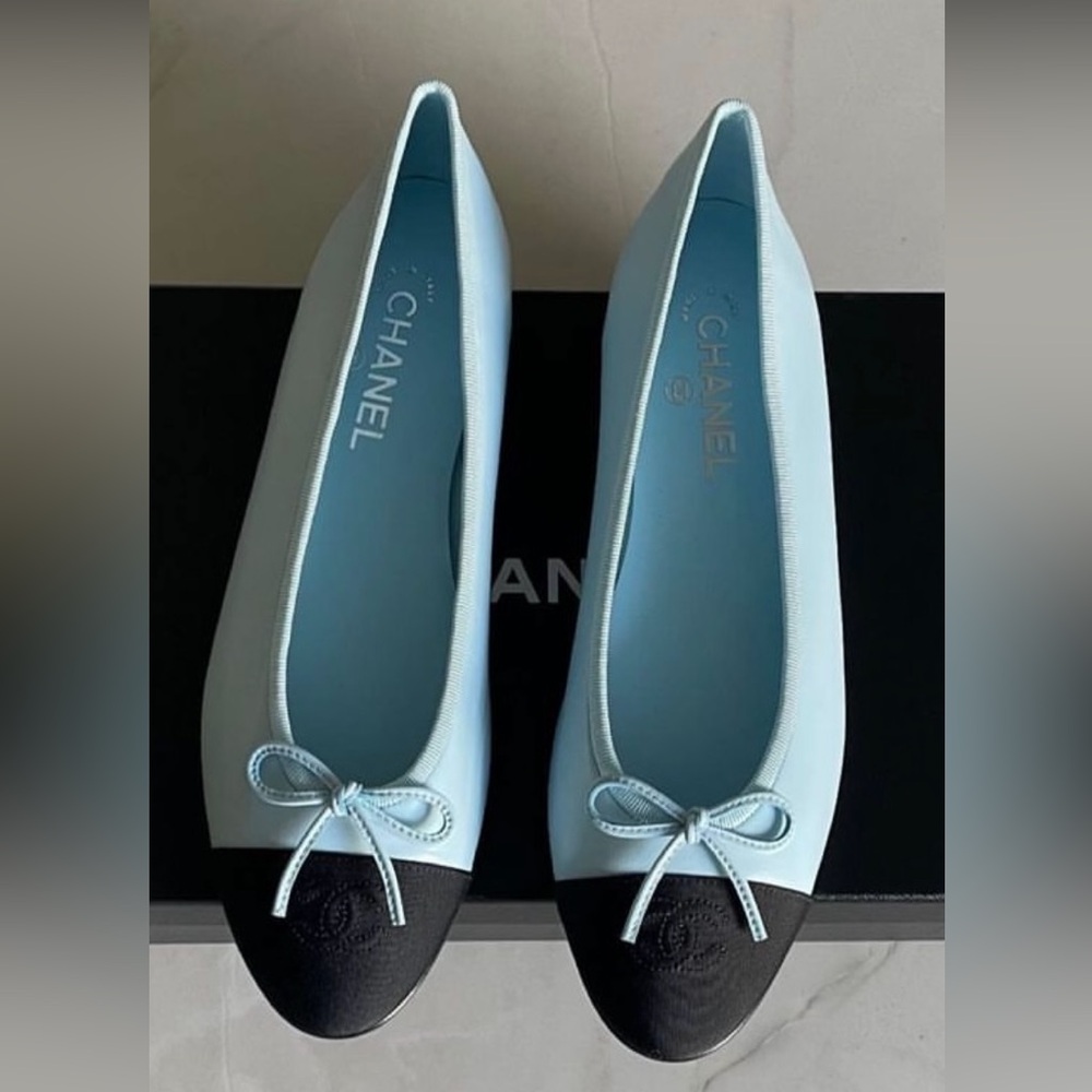 Chanel Light Blue Shoes Ballet Flats 42 11/12